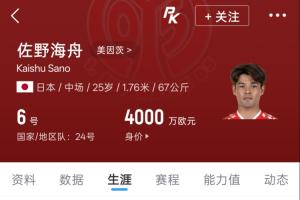 身价4000万欧！25岁佐野海舟效力于德甲美因茨，上赛季48场2球4助